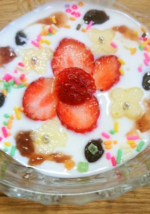 ヨーグルトアート♡お花畑-レシピのメイン写真
