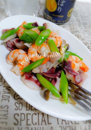 タコとエビの炒め物♪-レシピのメイン写真