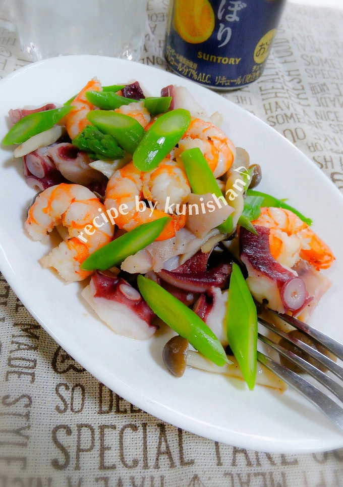 タコとエビの炒め物♪-レシピのメイン写真