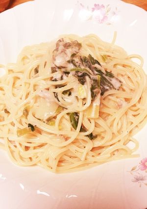ほうれん草とツナのクリームパスタ♪-レシピのメイン写真