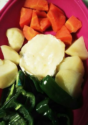 カマンベールでレンジ野菜チーズフォンデュ-レシピのメイン写真