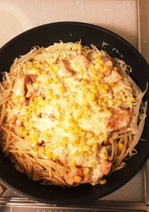 ♡もやしと鶏肉のケチャップチーズ蒸し♡-レシピのメイン写真