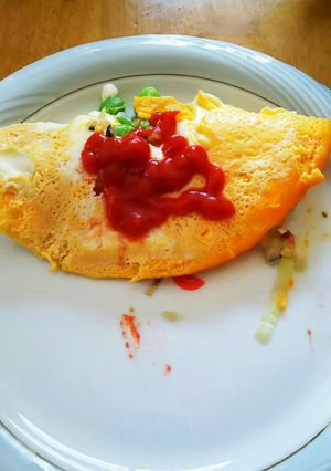 レンジで簡単枝豆ときのこのチーズオムレツ-レシピのメイン写真