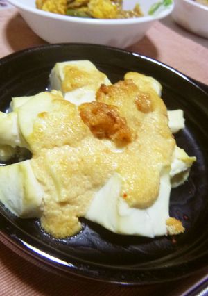 材料3つ☺　豆腐の明太マヨかけ焼き-レシピのメイン写真