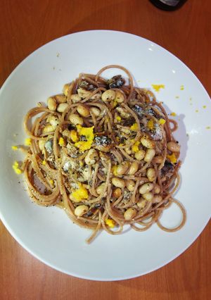 ゆず風味！オイルサーディンと大豆のパスタ-レシピのメイン写真