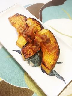 豚バラで焼きかぼちゃ♪簡単♪-レシピのメイン写真