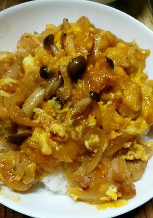 残った唐揚げで☆唐揚げのキムチ卵丼-レシピのメイン写真