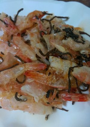 塩昆布でえびの殻の唐揚げ♡-レシピのメイン写真