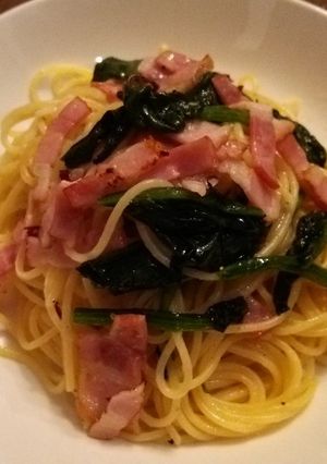ほうれん草とベーコンのパスタ-レシピのメイン写真