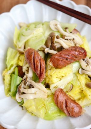 おぼろ昆布とキャベツとウィンナーの蒸し煮-レシピのメイン写真