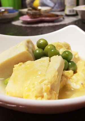 えんどうと高野豆腐の玉子とじ-レシピのメイン写真