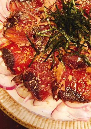 鰹のタタキを美味しくする胡麻タレ。-レシピのメイン写真