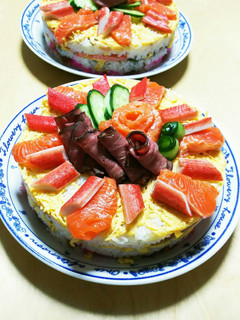 ちらし寿司ケーキ-レシピのメイン写真
