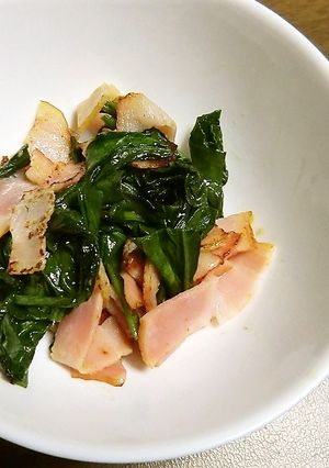 ほうれん草とベーコンの、こんぶ茶味つけ-レシピのメイン写真