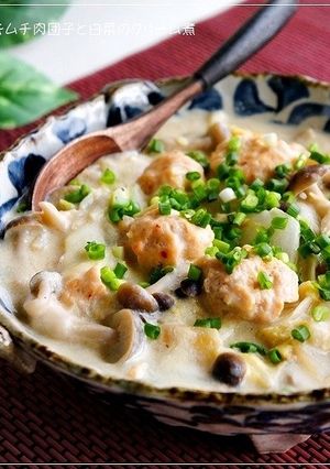 とろ～り♪キムチ肉団子と白菜のクリーム煮-レシピのメイン写真