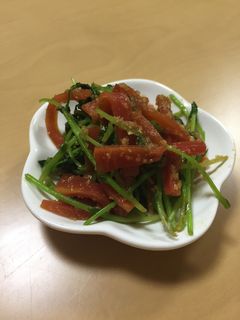 豆苗と金時人参のアーモンド和え⭐︎-レシピのメイン写真