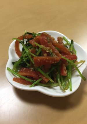 豆苗と金時人参のアーモンド和え⭐︎-レシピのメイン写真