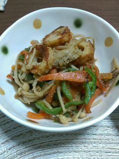 彩り◎エノキと竹輪のごま炒め-レシピのメイン写真