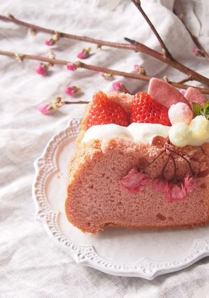 ふわしゅわ♡失敗なし♡桜シフォンケーキ-レシピのメイン写真