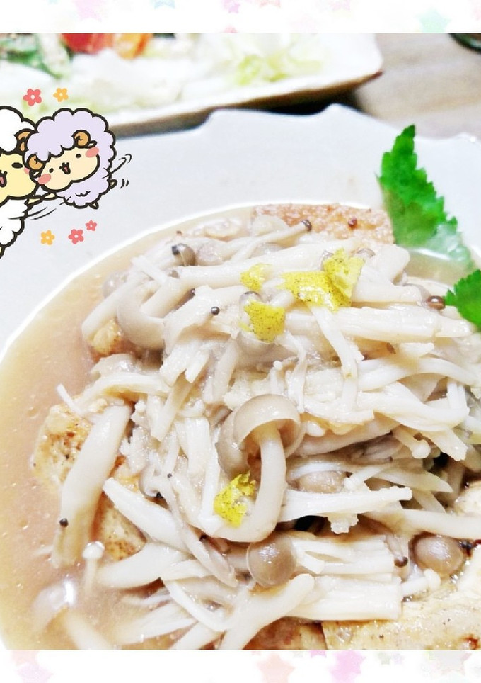 マクロビ☆揚げ出し豆腐のみぞれきのこあん-レシピのメイン写真