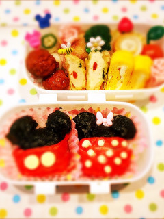 運動会キャラ弁簡単ミッキーミニーおにぎり-レシピのメイン写真