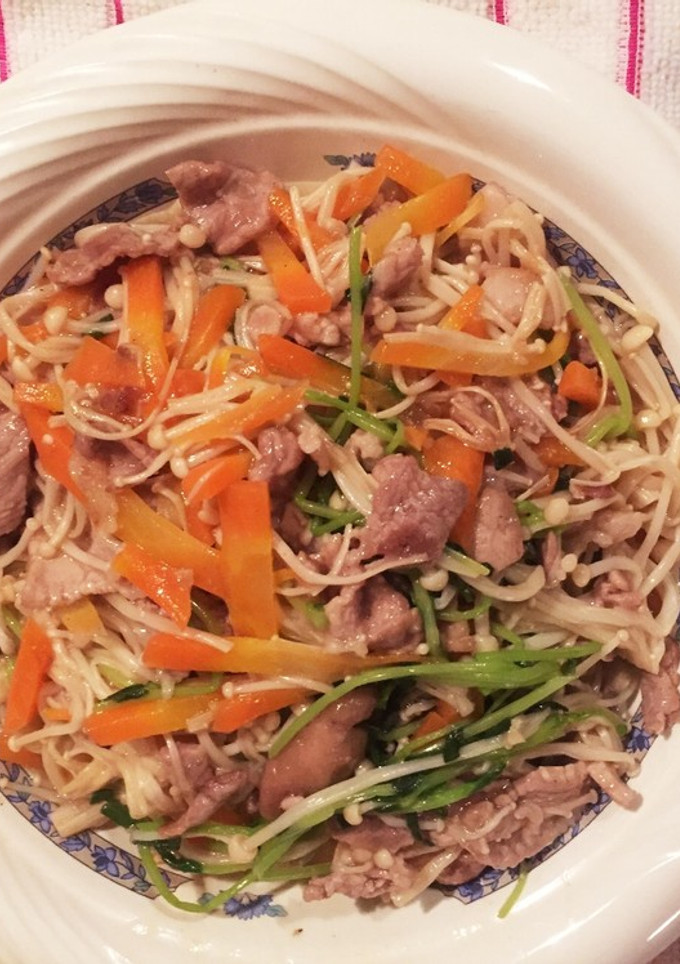 豚肉とエノキ茸の炒め物-レシピのメイン写真