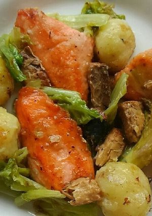 サーモン、鯖缶詰でイタリアンソテー-レシピのメイン写真