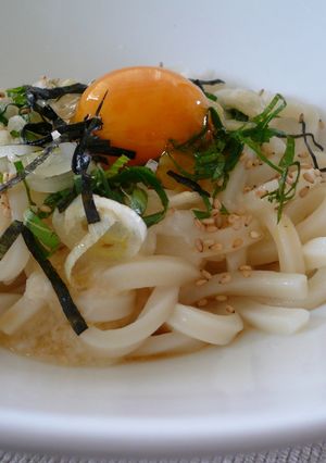 月見ぶっかけうどん！！-レシピのメイン写真