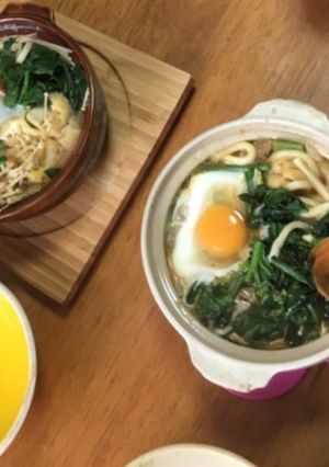 インスタント味噌で味噌煮込み風鍋焼うどん-レシピのメイン写真