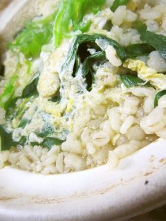 もち麦で雑炊(和風味 卵とじ仕あげ)-レシピのメイン写真