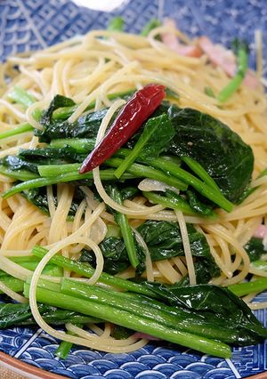 会津伝統野菜　荒久田茎立の春パスタ-レシピのメイン写真