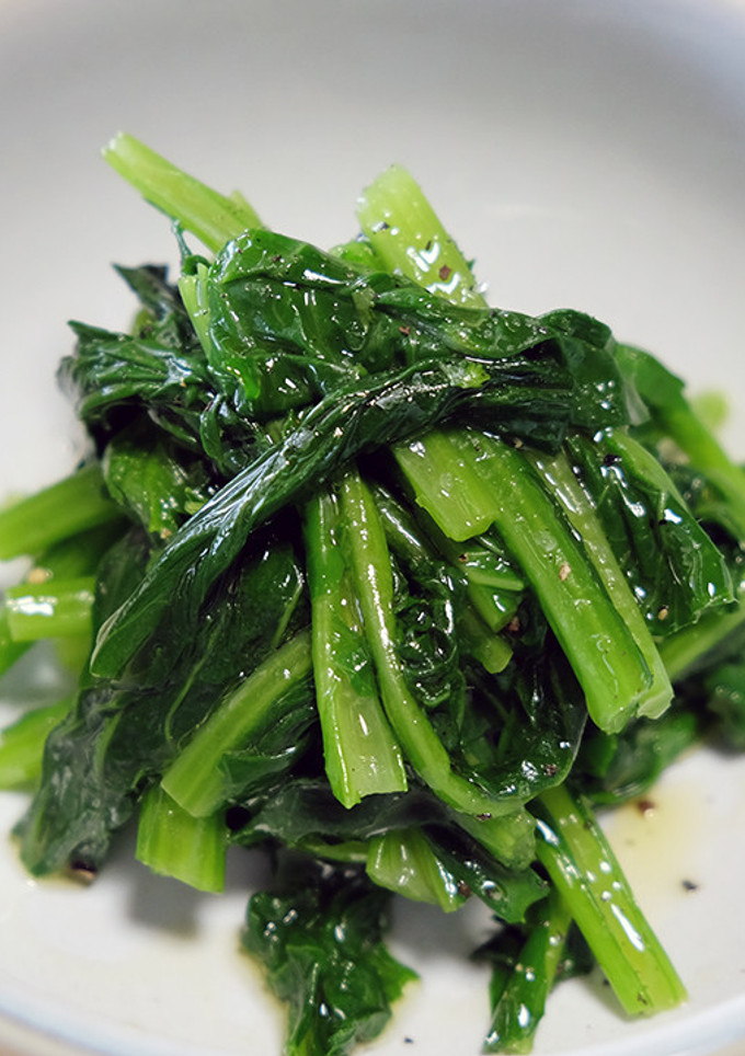 会津伝統野菜　荒久田茎立の洋風おひたし-レシピのメイン写真