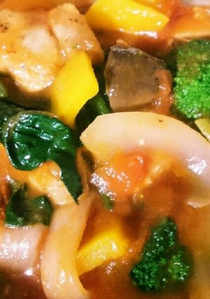 簡単ヘルシー！ 鶏もも肉と野菜のトマト煮-レシピのメイン写真