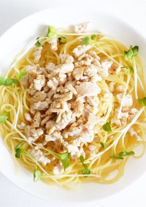 鶏挽肉のパスタ　柚子胡椒塩麹仕立て-レシピのメイン写真