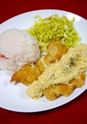 簡単！ふわふわムネ肉竜田(梅タルタル)-レシピのメイン写真