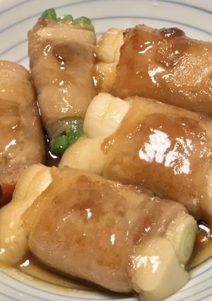 甘〜い！ネギと餅の豚肉巻-レシピのメイン写真