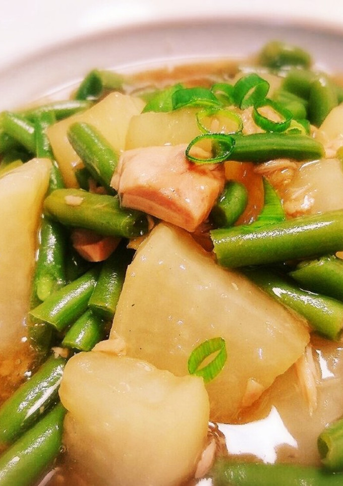 圧力鍋で簡単汁だく大根とツナ缶の煮物！-レシピのメイン写真
