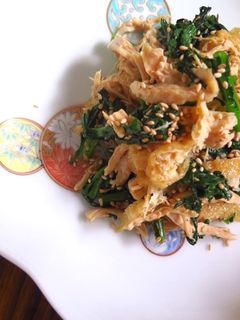 ささみと春菊のナムル風おつまみ塩昆布和え-レシピのメイン写真