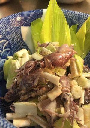 ホタルイカとうるいの胡麻マヨ和え-レシピのメイン写真