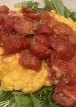 水菜のふわふわ卵トマトサラダ-レシピのメイン写真