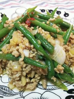インゲンとひき肉の中華炒め-レシピのメイン写真