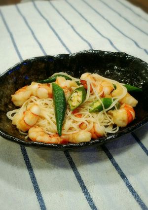 えびとオクラのしょうがそうめん-レシピのメイン写真