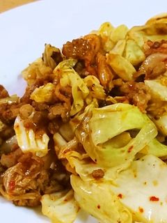 簡単キャベツと豚肉キムチ炒め-レシピのメイン写真