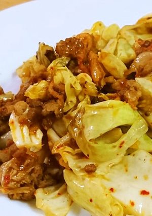 簡単キャベツと豚肉キムチ炒め-レシピのメイン写真