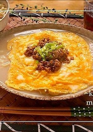 コチュ味噌肉のっけ半熟卵の餡かけラーメン-レシピのメイン写真