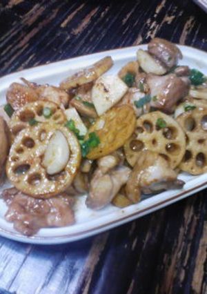 にんにくゴロゴロはすと鶏の簡単炒め煮-レシピのメイン写真