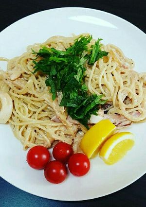 大葉たっぷり☆たらこクリームパスタ-レシピのメイン写真