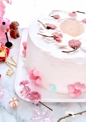 桜シフォンケーキ-レシピのメイン写真