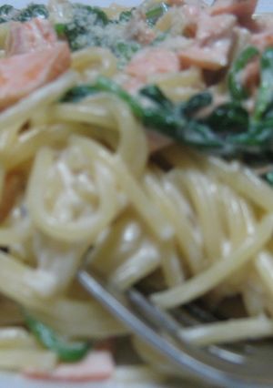超手軽♪鮭とほうれん草のクリームパスタ-レシピのメイン写真