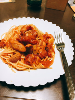 簡単!ピリ辛のトマトパスタ-レシピのメイン写真